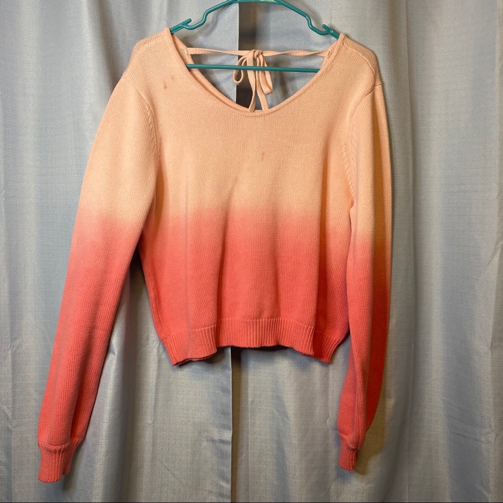Candies | Crop Sweater Peach Pink Ombré